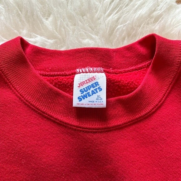 Vintage 90s Hard Rock Cafe Chicago Red Crewneck Sweatshirt | Size XL - Picture 2 of 5